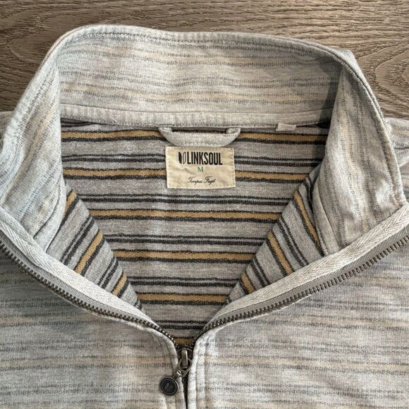 Linksoul Golf Sweater Mens Medium Quarter Zip Tempus Fugit Casual Athletic - Picture 4 of 8